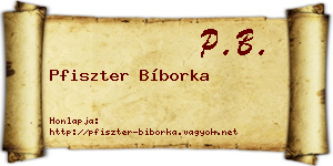 Pfiszter Bíborka névjegykártya