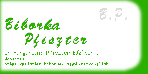 biborka pfiszter business card